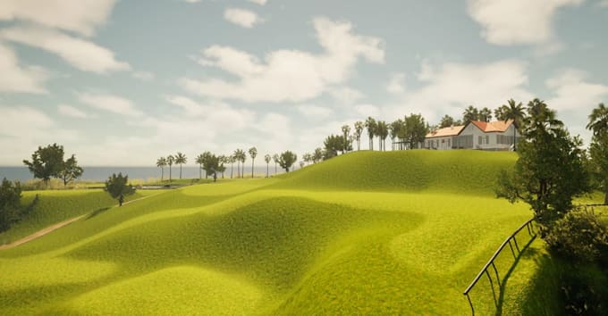 rezoning 3d golf resort,golf course terrain,city parks render,suburban landscape