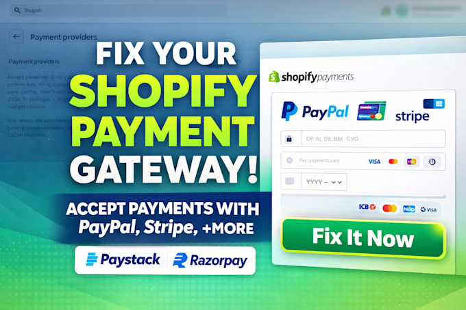 do payment gateway integration and API integration for stripe, paypal, shopify