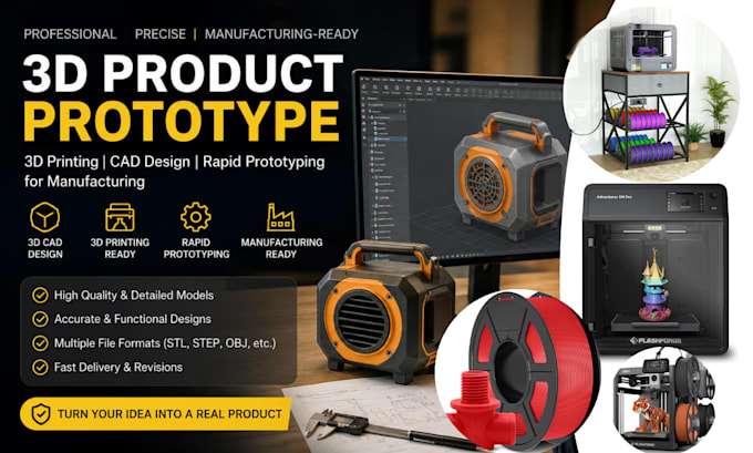 3d product prototype 3d printing cad design rapid prototyping for manufacturing