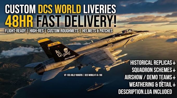 create or design custom dcs world liveries in 48hours