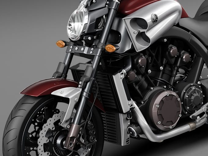 create a realistic 3d motorcycle model