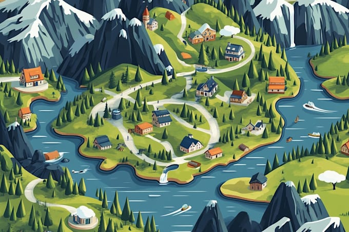 design vector or isometric map illustration