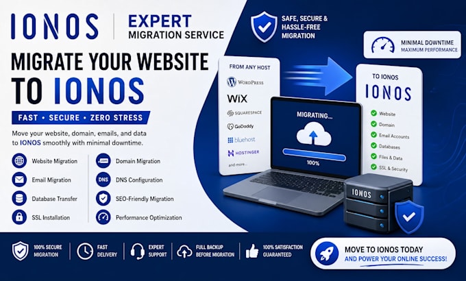 ionos website migration transfer redesign domain email SEO setup