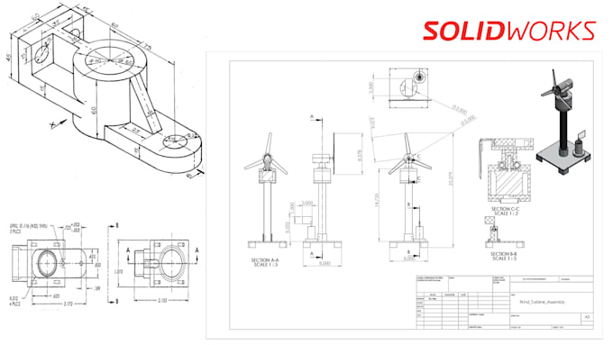 Do 2d and 3d modelling in solidworks by Aravind_ms_2015 | Fiverr