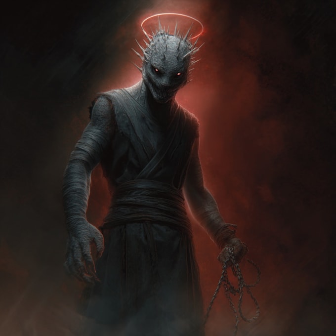 create dark art, metal, gothic illustration