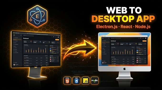 convert your web app to desktop app or build electron js desktop application