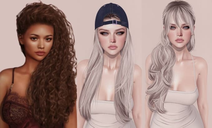 create quality real time 3d avarter second life mesh hair with bento rigging