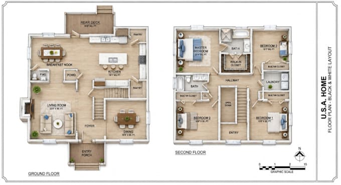 redraw floor plan for real state agent