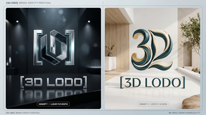 design a modern and eye catching 3d logo