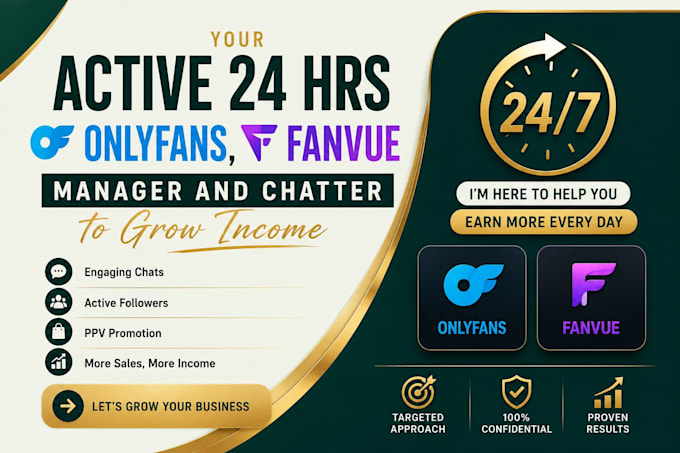 be your active 24 hrs onlyfans , fanvue manager and chatter