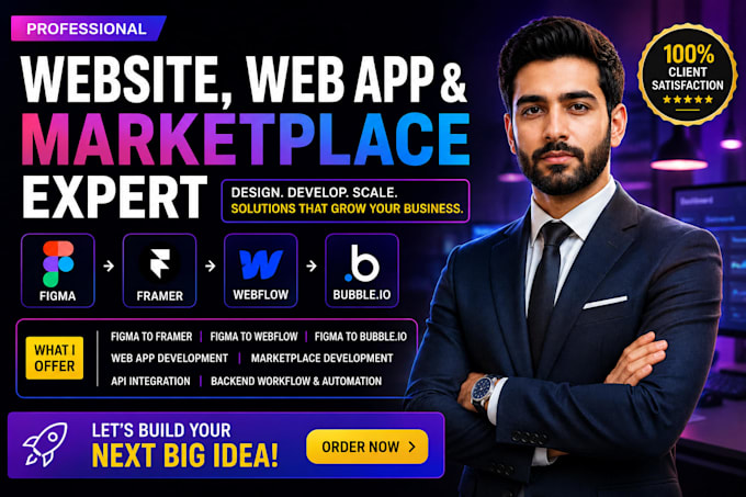 fix figma to webflow framer bubble io api backend workflow website design market