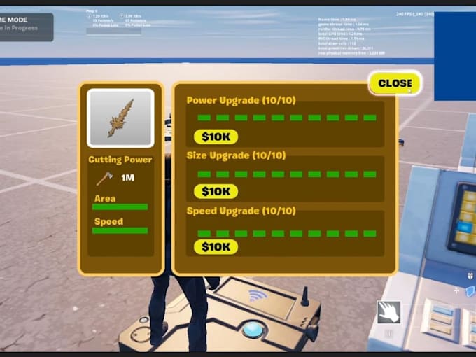 develop a custom tycoon, simulator, fully coded game loop in uefn, fortnite map