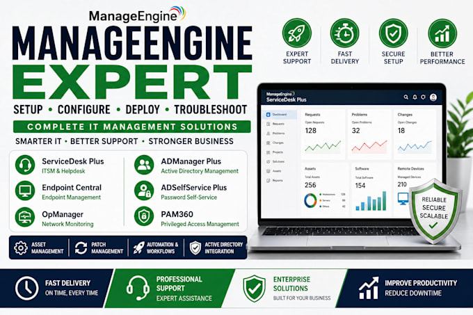 setup manageengine itsm helpdesk asset and endpoint management
