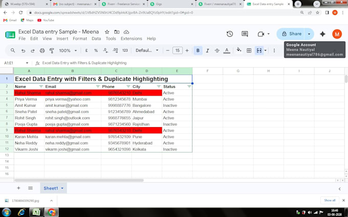 convert PDF to excel, jpg to excel and accurate data entry