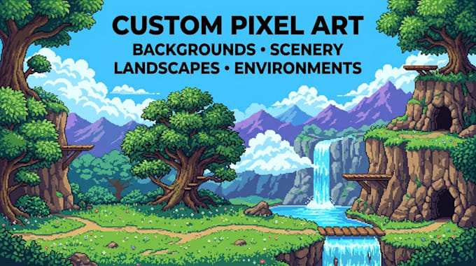 do 8bit 2d pixel backgrounds scenery tilesets environment landscapes assets
