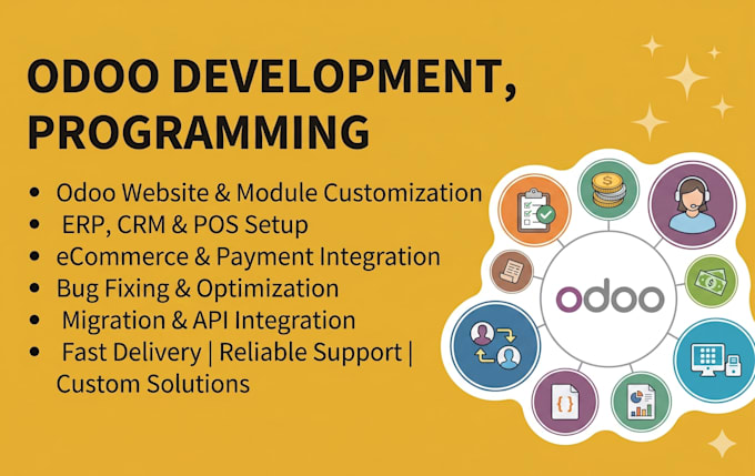 develop, customize, fix and deploy odoo erp website