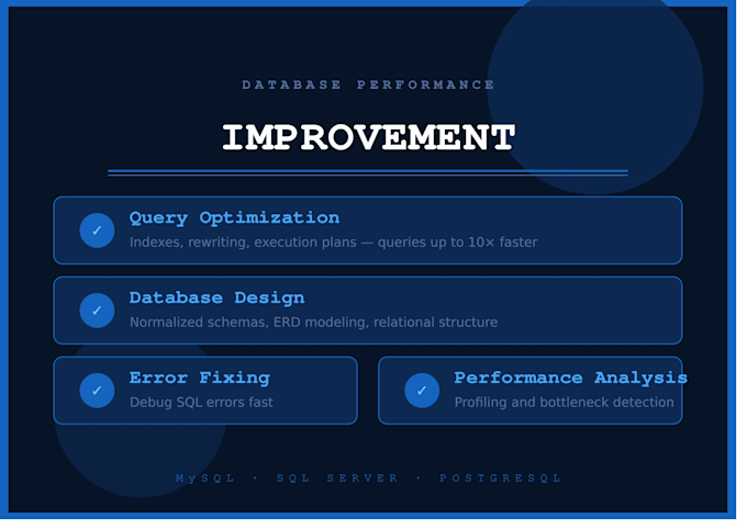 optimize sql queries and improve mysql database performance