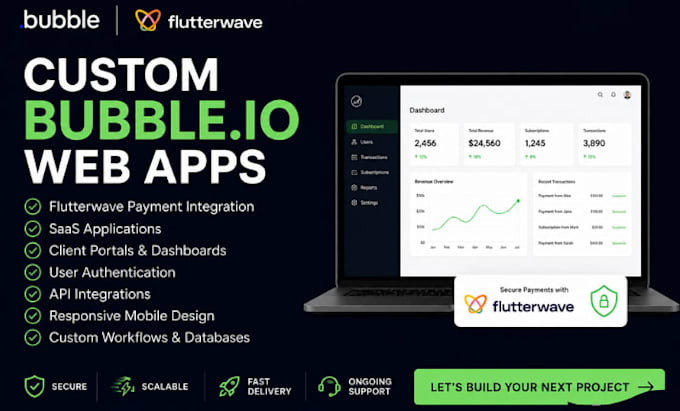 build a bubble io web app with flutterwave payment integration