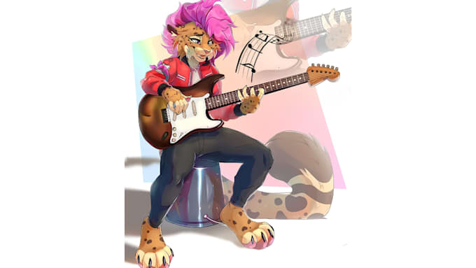 create custom furry art or fursona reference sheet for you