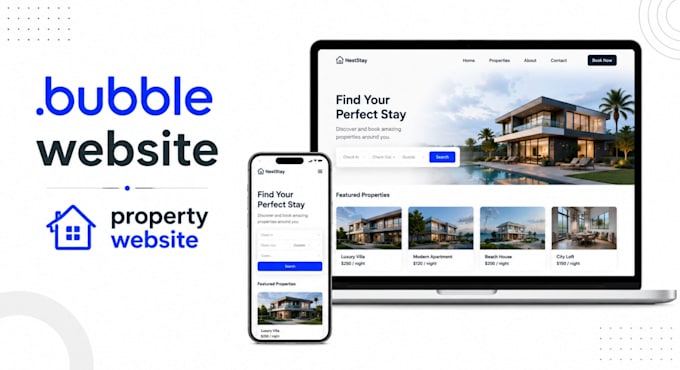 build nocode bubble web app website construction website bubbleio mobile app