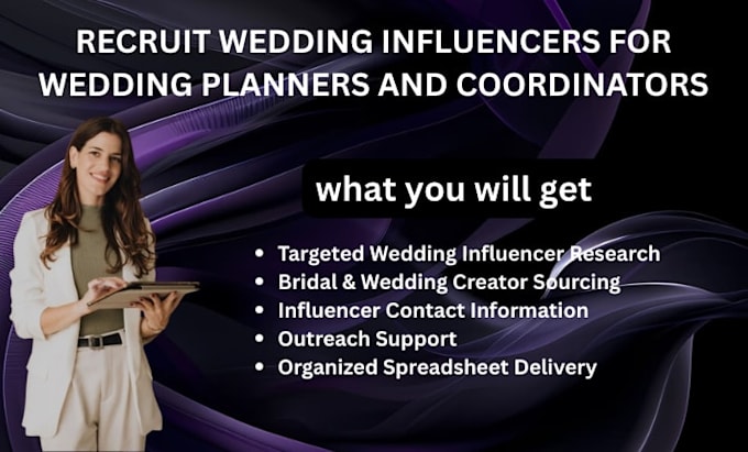 recruit wedding influencers for wedding planners and coordinators