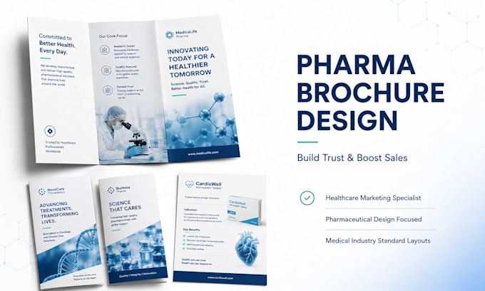 design professional pharmaceutical brochure and marketing collateral
