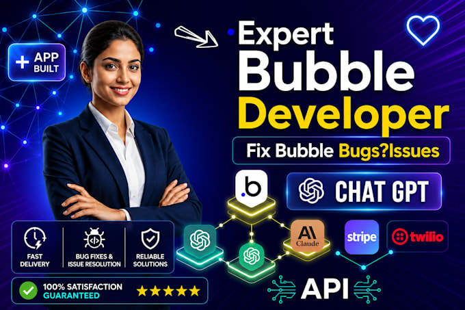 be expert bubble io developer, to fix bubble bugs, fix bubble issues, API setup