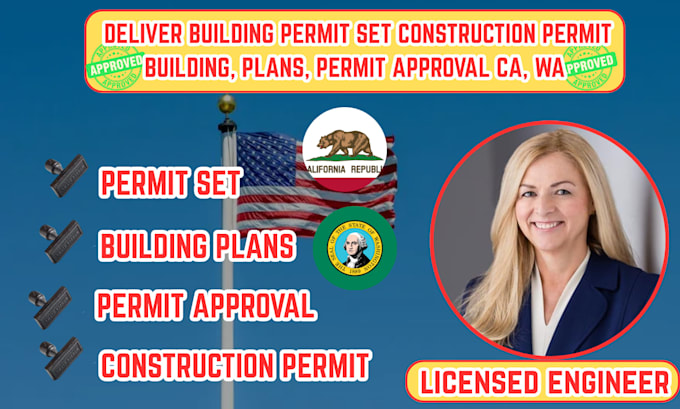 building permit set construction permit building, plans, permit approval ca, wa