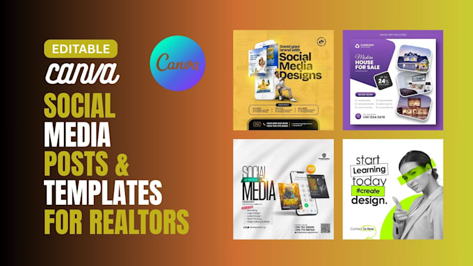 design editable social media posts template for realtors