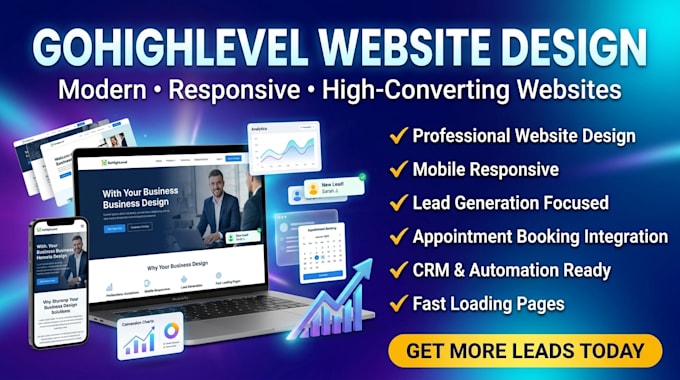 design a professional gohighlevel website, gohighlevel website design, gohighlev