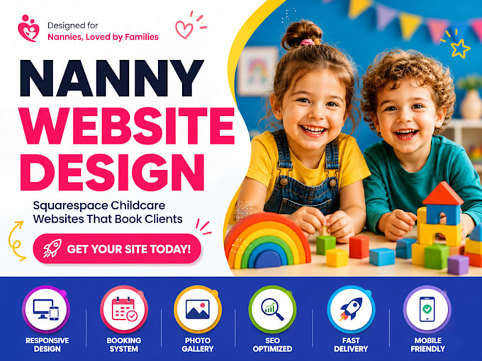 create a professional nanny website design childcare babysitting website