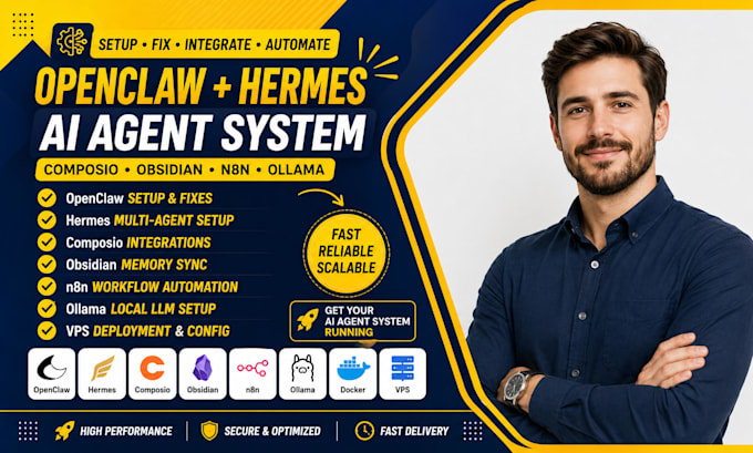 fix and setup openclaw composio hermes ai agent obsidian memory multi bot ollama