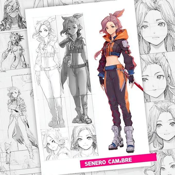 make a character sheet with a unique art style