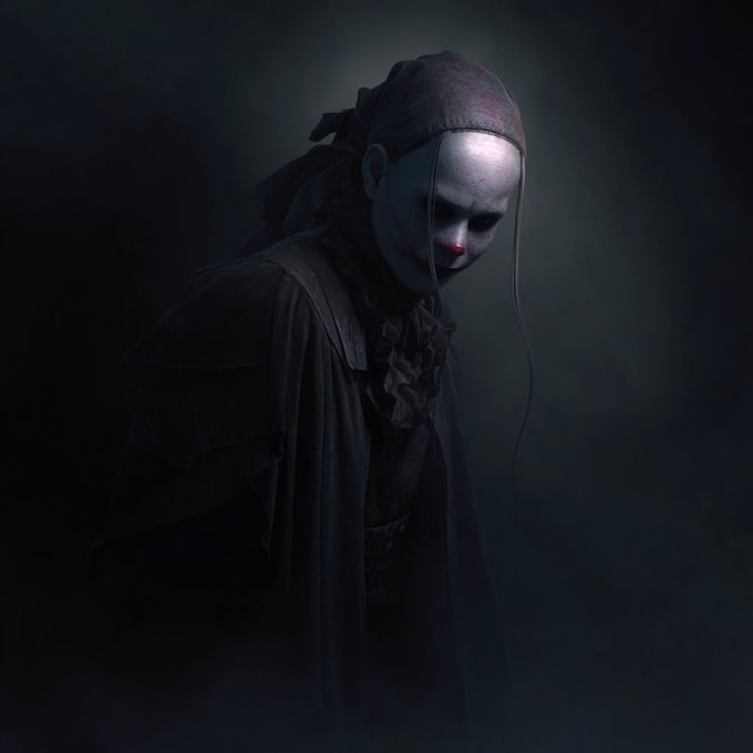 create realistic dark art horror illustrations