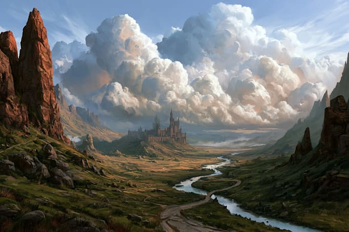 fantasy concept landscape illustrations