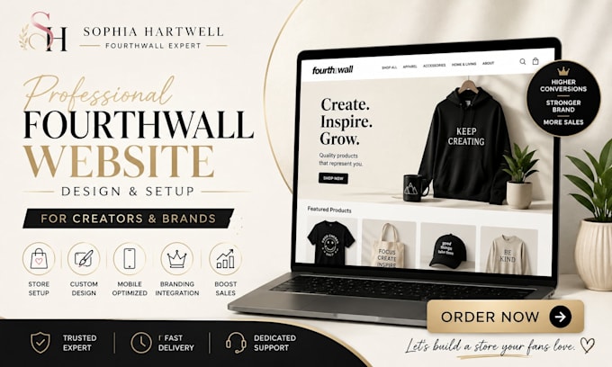 fourthwall website design ecommerce website merch store design creator website