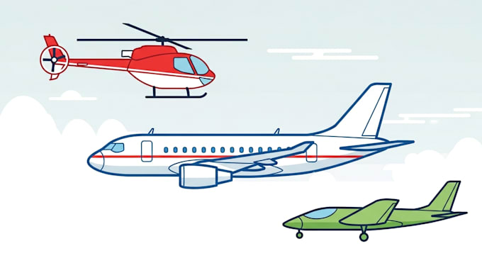 make helicopter , airplane , aircraft , into a vector style