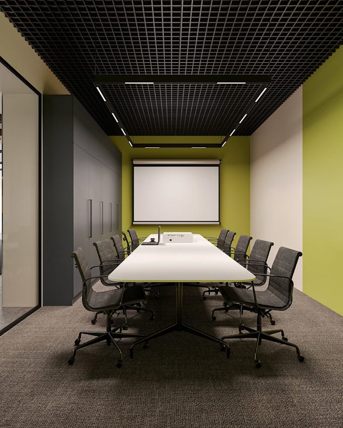 redesign office interior 3d rendering, architecture 2d floor plan,home workspace