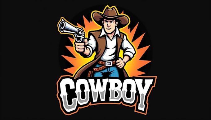 create an awesome cowboy mascot logo in 12 hours