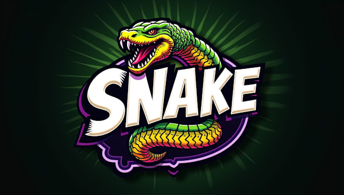 design eye catchy snake mascot logo with express delivery