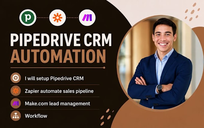 setup pipedrive CRM zapier automation sales pipeline lead make com workflows