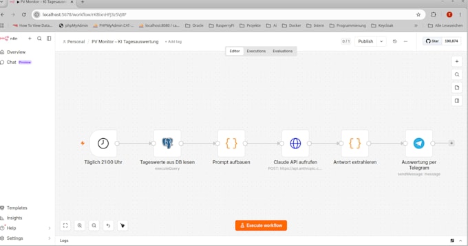 build your n8n workflow automation with database and API integration