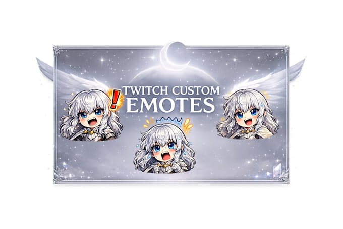 create cute anime emotes for twitch and discord pack 6,12,24