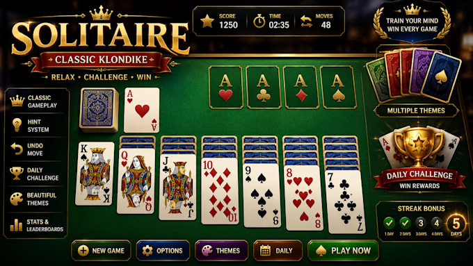 develop a professional unity solitaire card game with source code