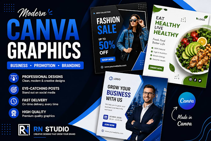design professional social media posts and canva graphics