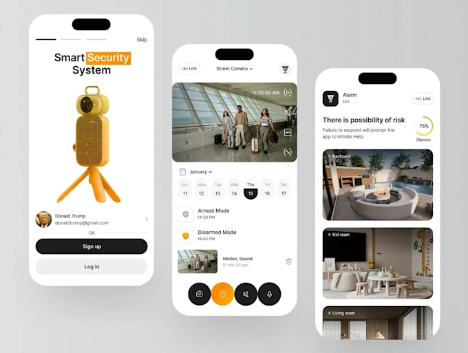 build secure surveillance app, a crime alert app, cctv app