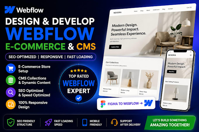design webflow ecommerce website cms SEO optimized webflow developer