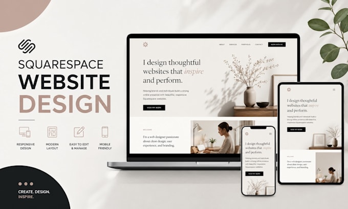 design squarespace graphic designer website responsive design personal portfolio