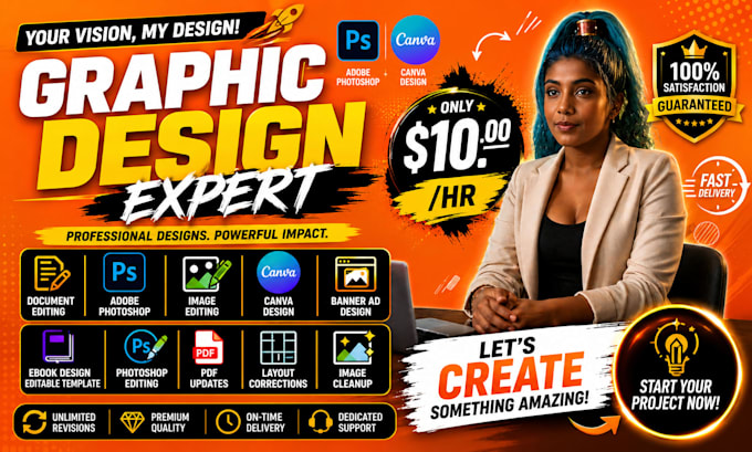 graphic design edit expert adobe photoshop, image editing canva pro design