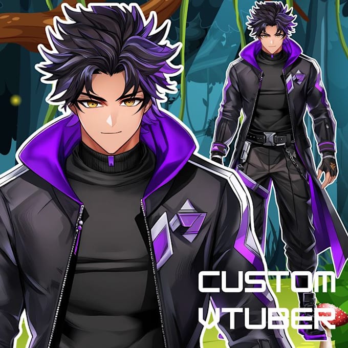 design custom anime vtuber character commission,  asset for live2d and streaming